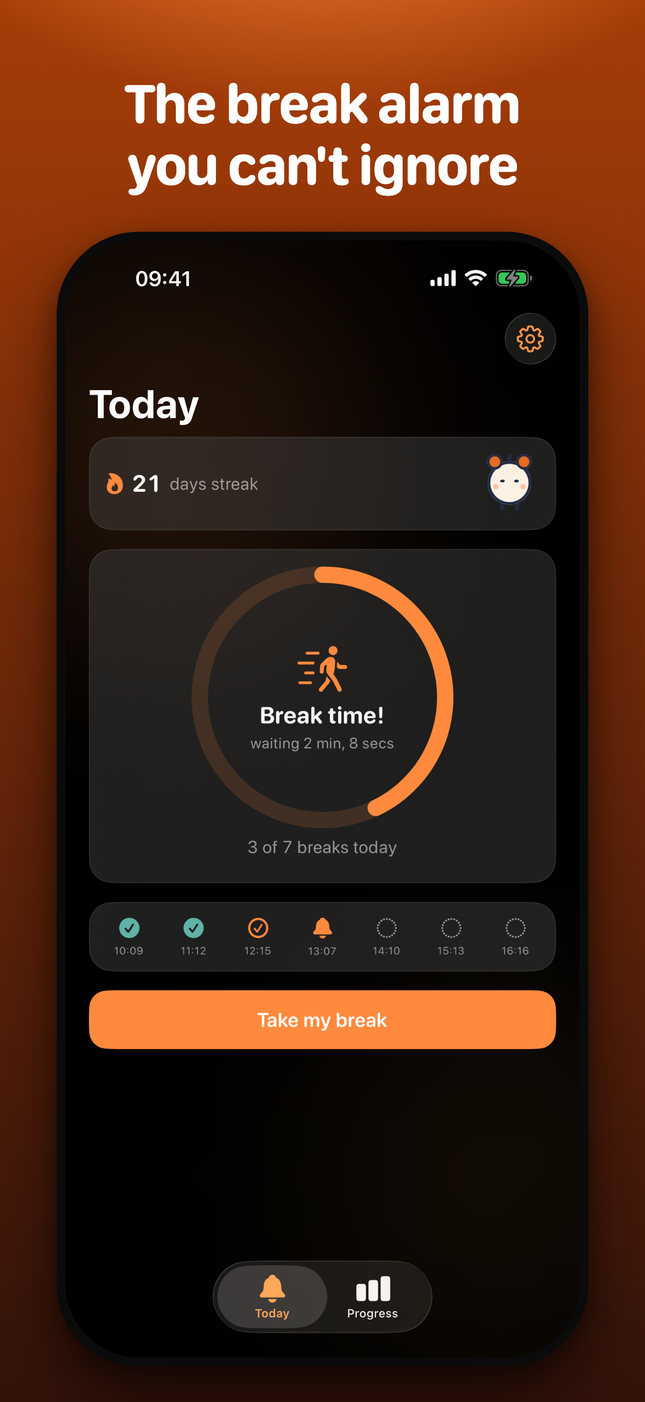 Upbell break-due screen